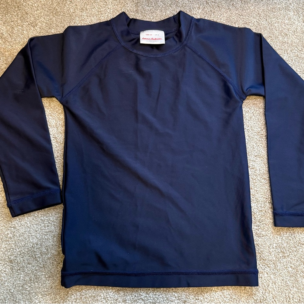 Hanna Andersson Navy Rash Guard Swim Top Size 100 cm / US 4 EUC